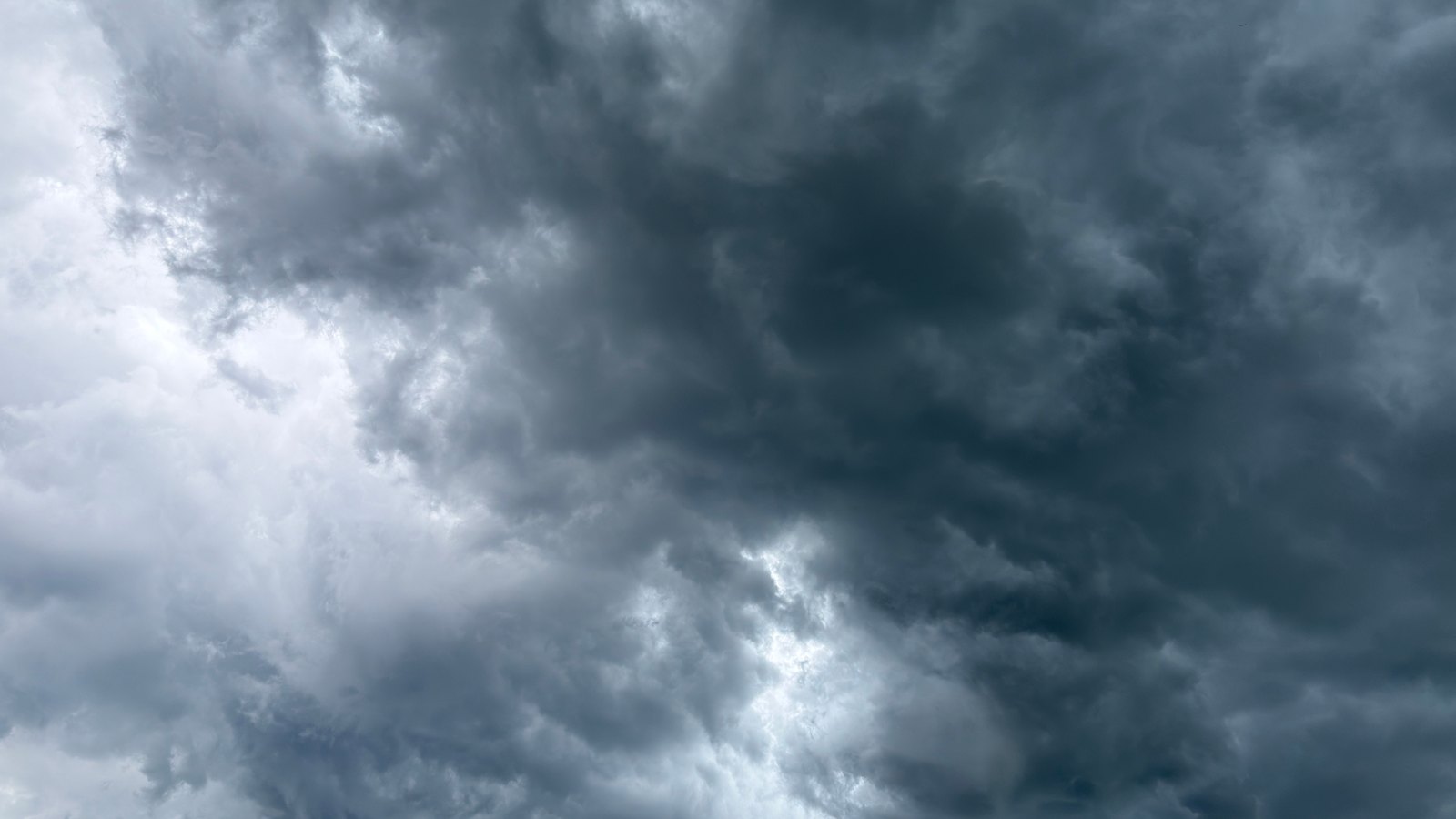 Dark storm clouds fill the sky.