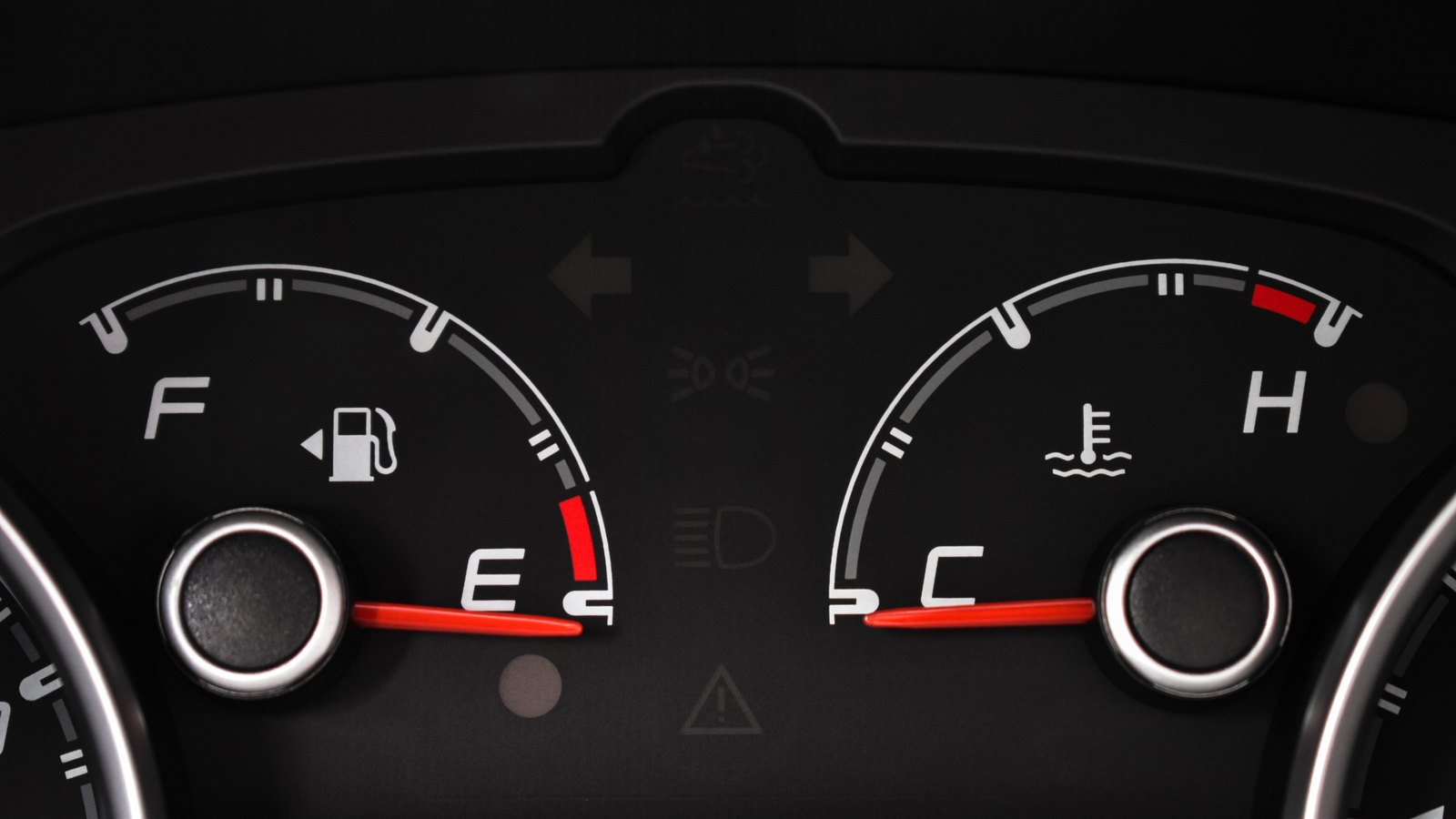 A photograph illustrating fuel gauge needle.