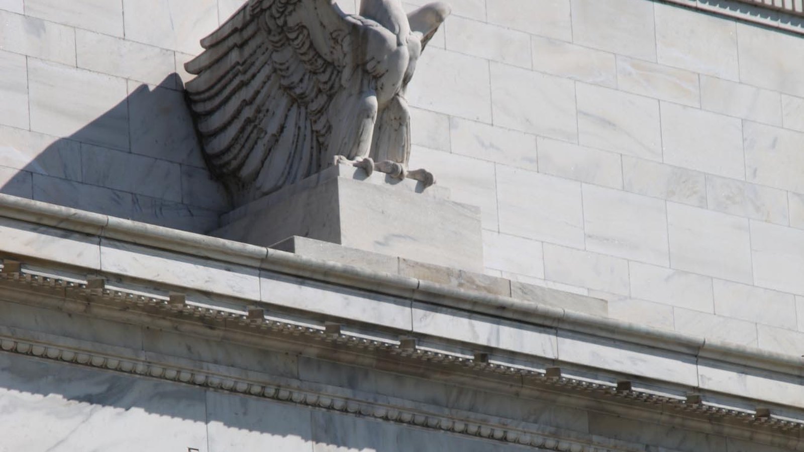 An eagle sculpture above the entrance to the Marriner S. Eccles Federal Reserve Board Building in Washington.