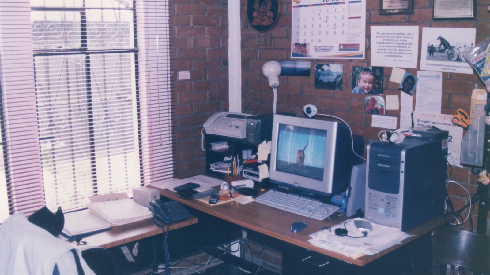 A photograph illustrating office fax machine.