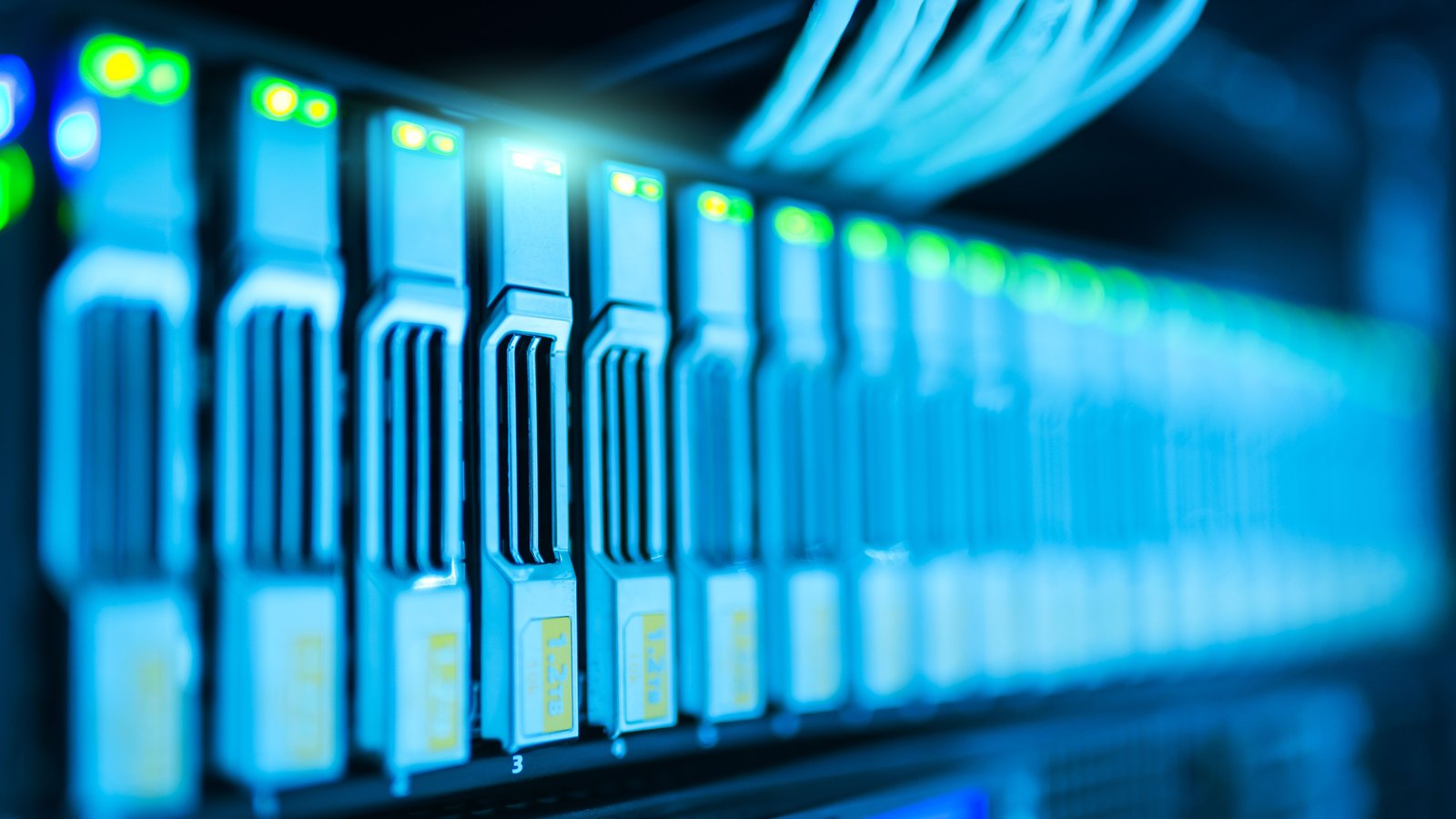 A photograph illustrating server rack indicator lights.