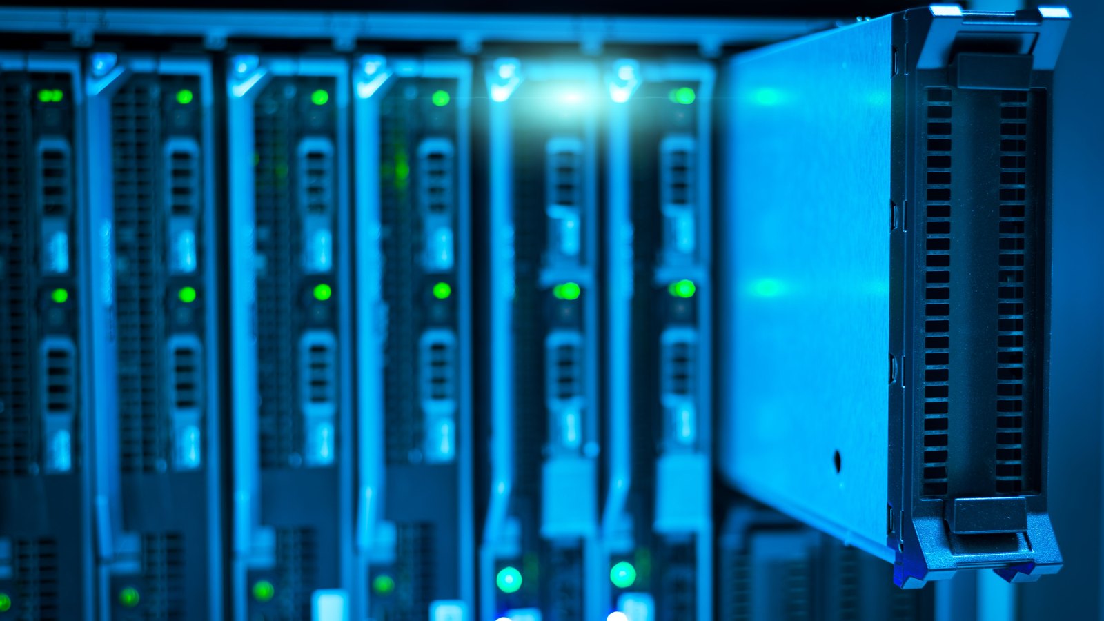 A photograph illustrating server room hardware.