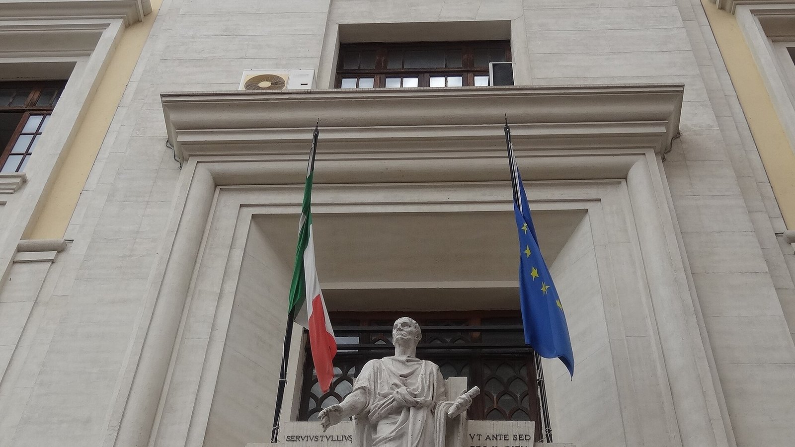 The entrance of Italy's national statistics institute building in Rome.