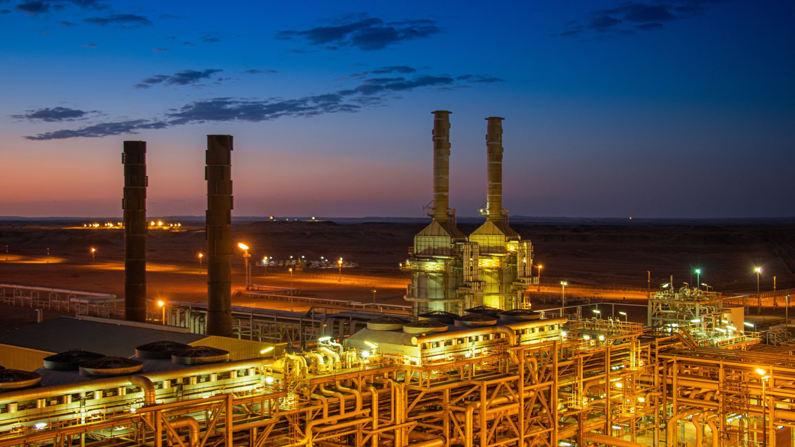A photograph illustrating gas power plant.