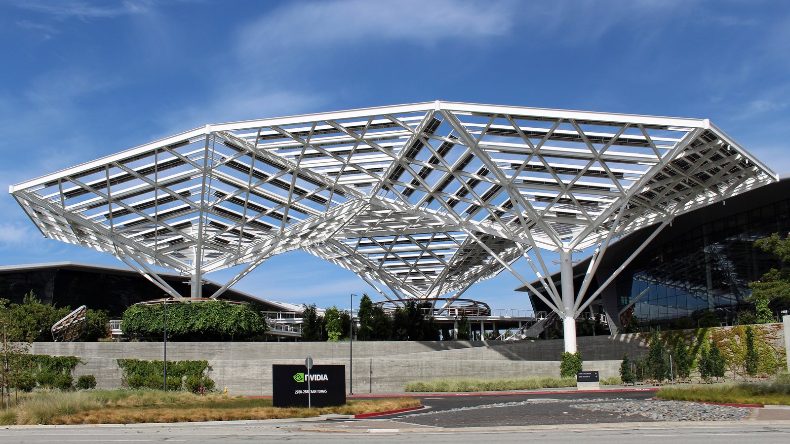 The NVIDIA Endeavor headquarters building in Santa Clara, California.