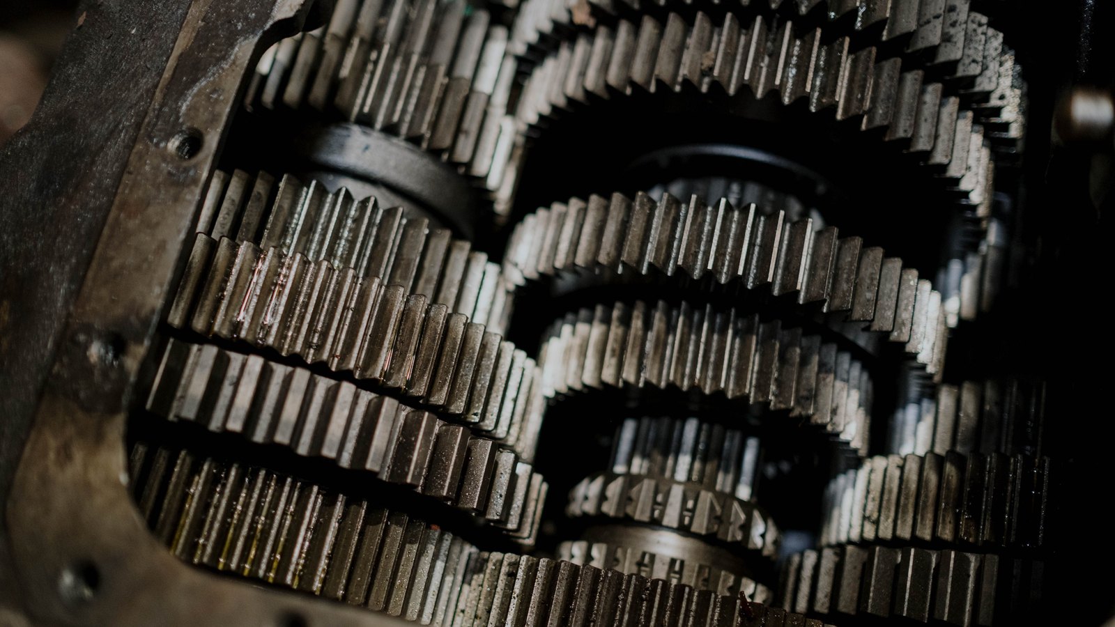 A photograph illustrating industrial gears machinery.