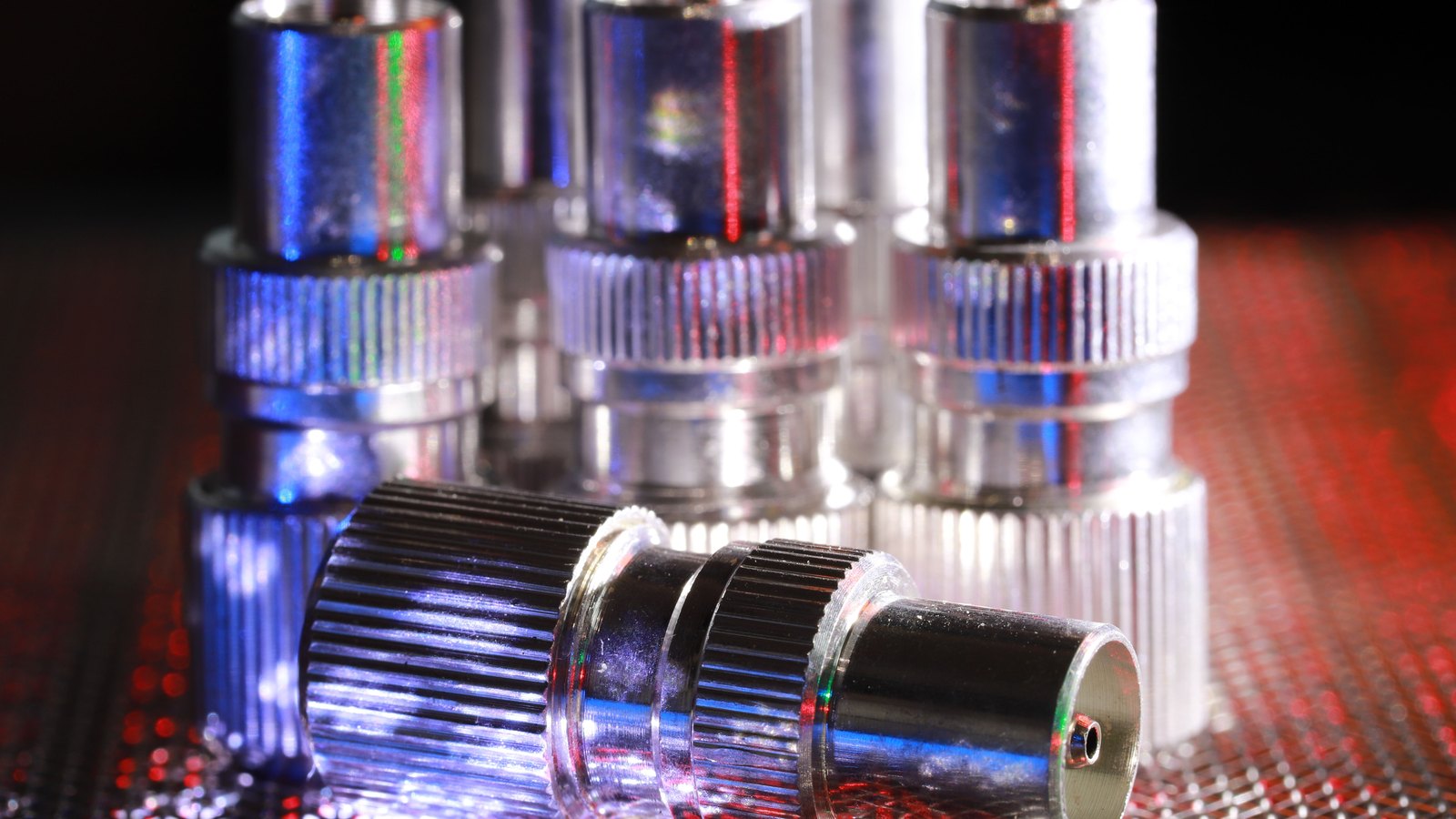 A photograph illustrating electrical connectors macro.