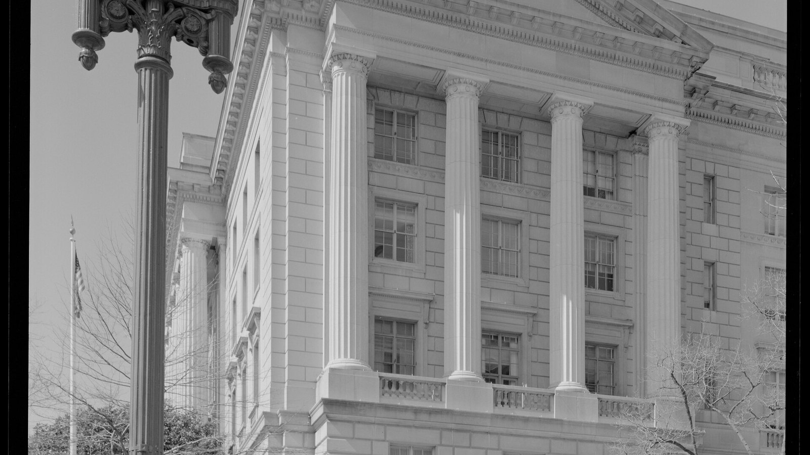 The end pavilion of the Internal Revenue Service headquarters in Washington