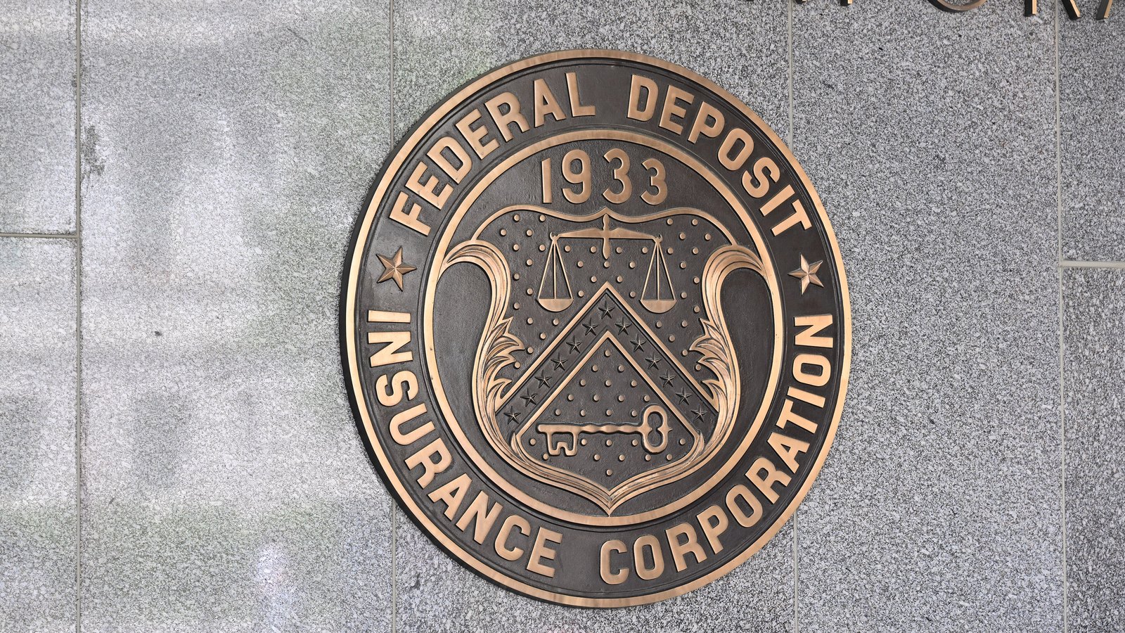 The Federal Deposit Insurance Corporation seal at its Washington headquarters.